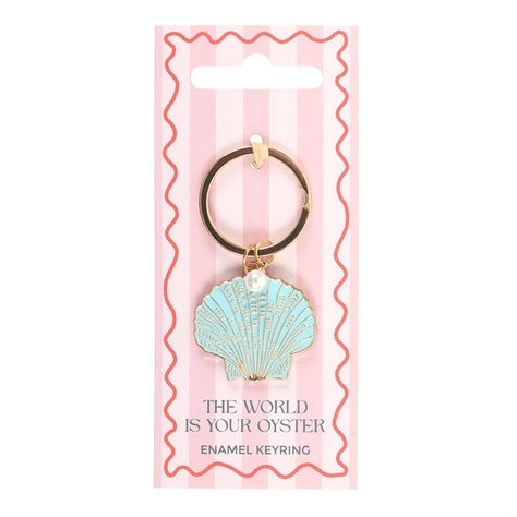 The World Is Your Oyster Beachy Coastal Keyring The World Is Your Oyster Beachy Coastal Keyring