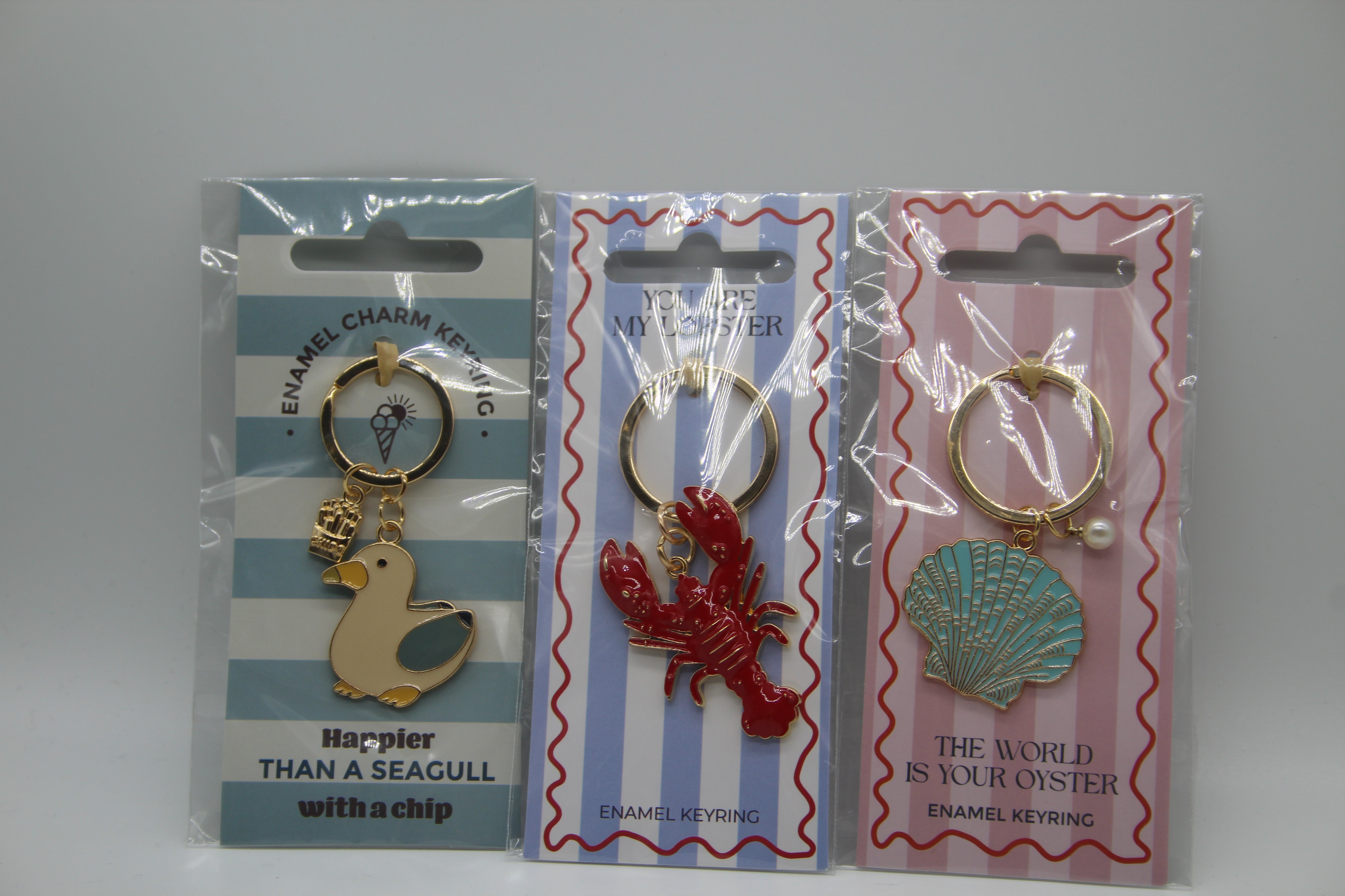 Coastal keyring collection set of 3