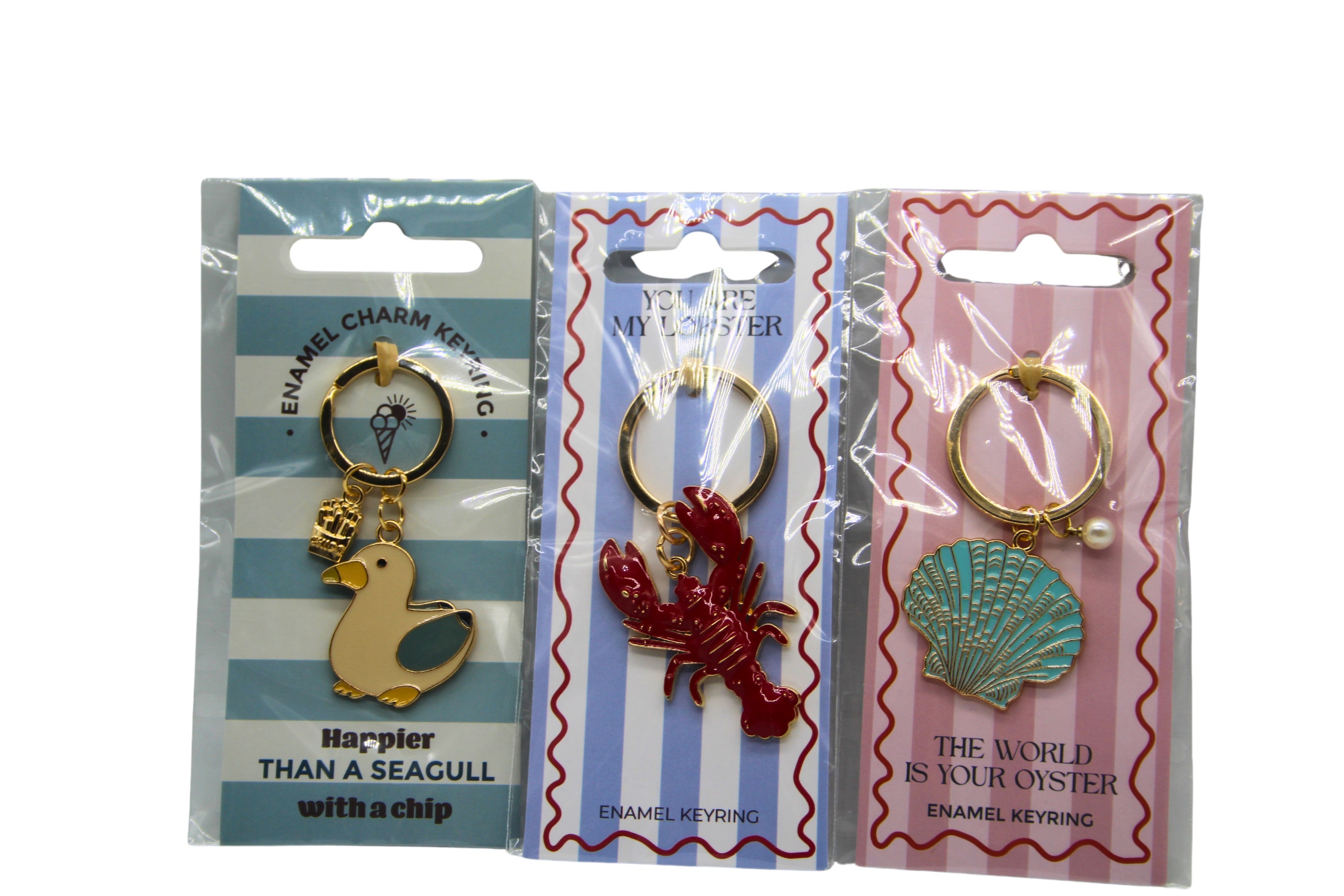 Coastal keyring collection set of 3